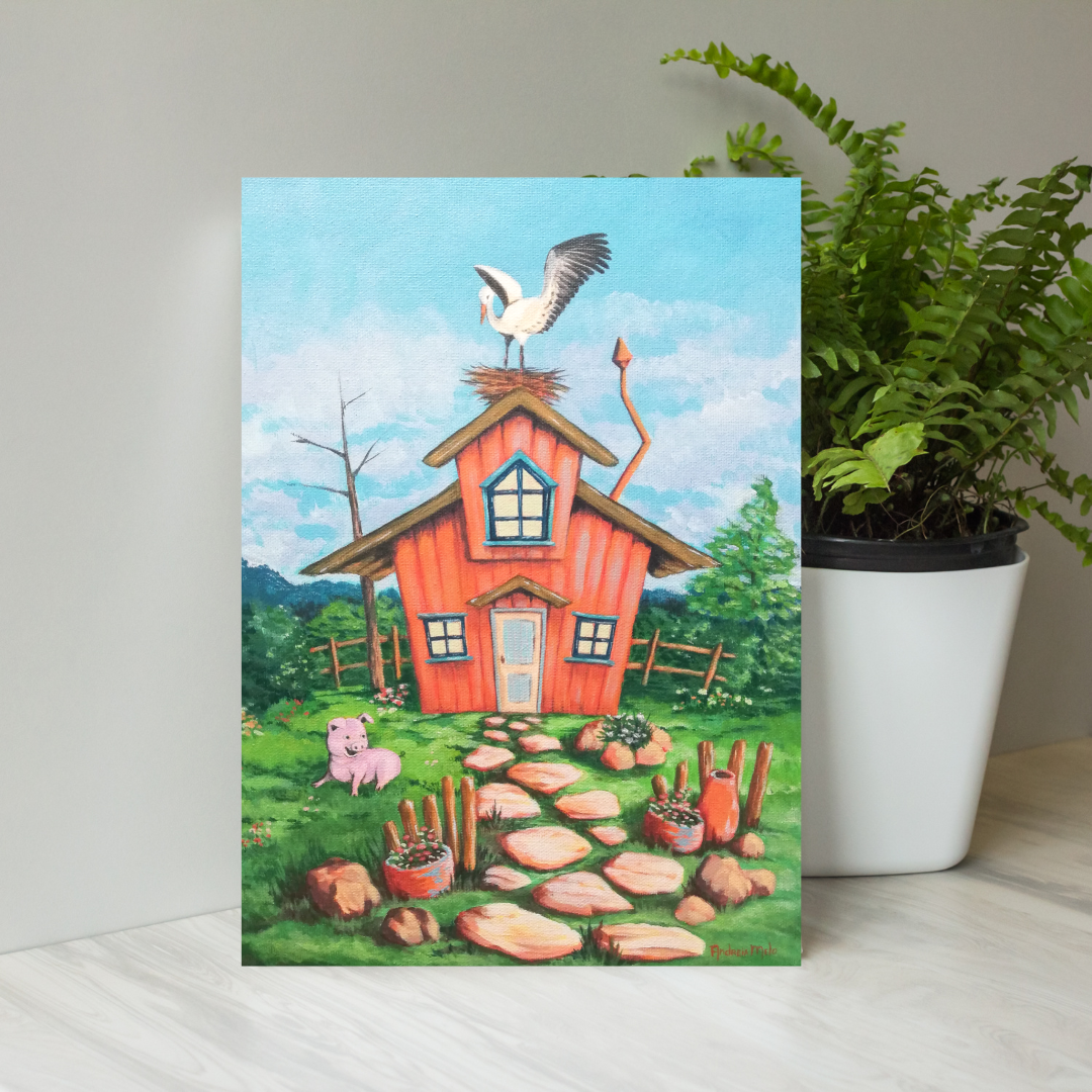 Farm life - acrylic painting on canvas - Andreia Melo Illustrations